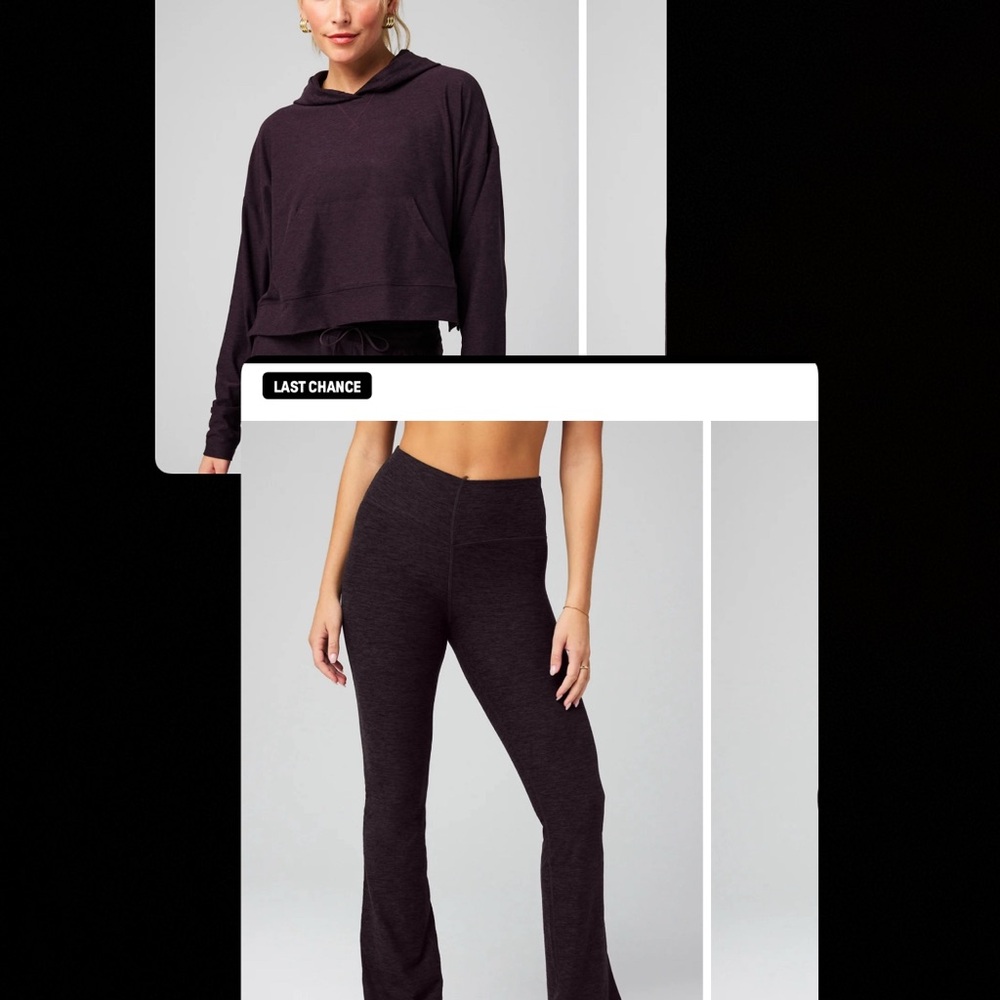 Fabletics Deep Plum Flare Leggings Set